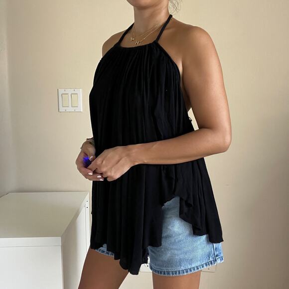 Free People Black Halter Top Size S - Picture 1 of 11